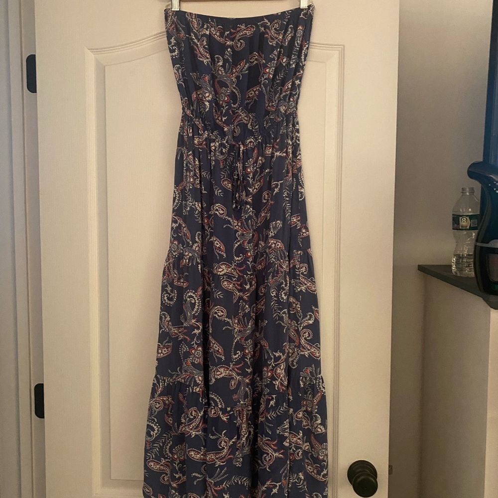 Gypsies & Moondust strapless print maxi dress